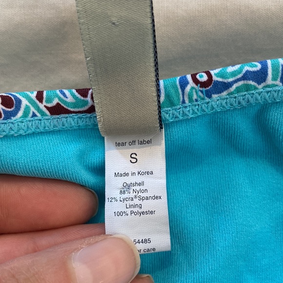 American Eagle Blue Multi Floral Ruffle Bikini Set SZ S - Picture 8 of 9